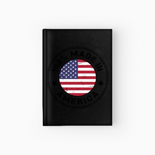 USA Made in America flag stamp Hardcover Journal