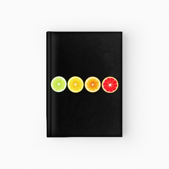 Lime Lemon Orange Vitamin Citrus Wheels of a Hardcover Journal