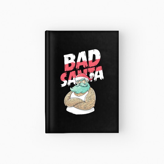 Bad Santa Claus Christmas Tattoo Hardcover Journal