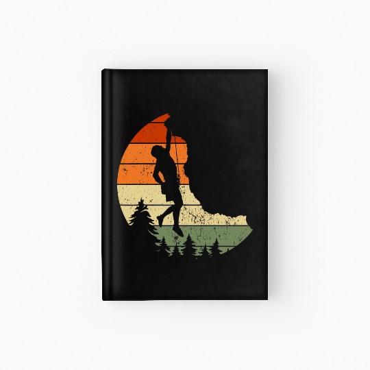 Retro Rock Climbing Vintage Climber Hardcover Journal
