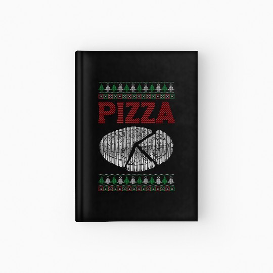 Christmas Pizza Lover Funny Winter Holiday Gift Hardcover Journal