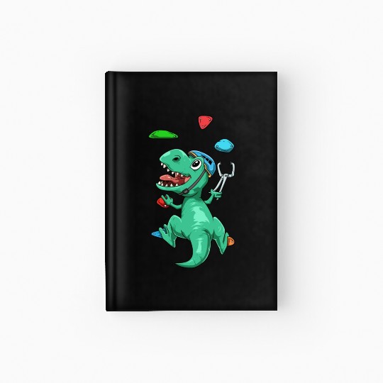 Funny T-Rex Bouldering and Rock Climbing Gift Hardcover Journal