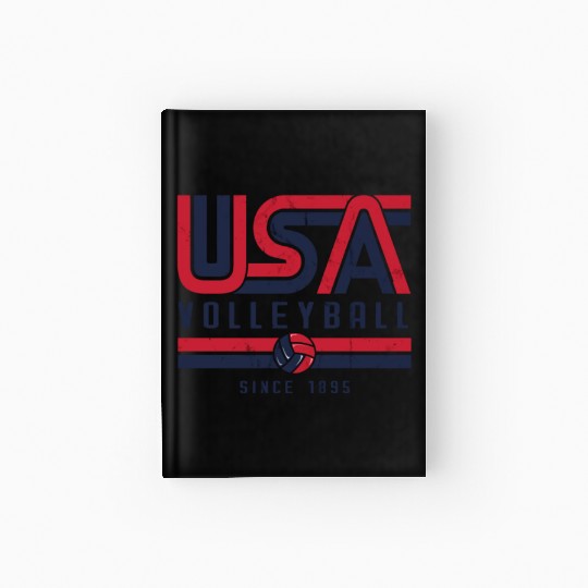 Usa Vintage Volleyball Since 1895 Graphic Design D Hardcover Journal
