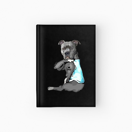 Cute Pitbull I Love Dad Dog Lovers Fathers Day Hardcover Journal