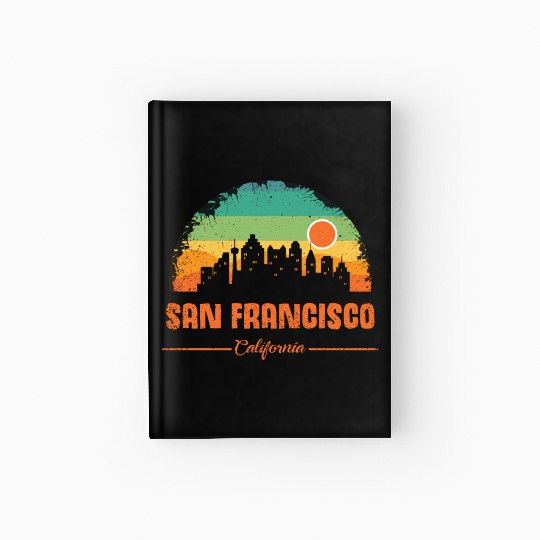 San Francisco California Vintage Retro Stripe Hardcover Journal