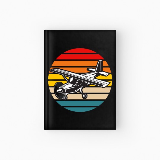 Cessna 172 Skyhawk Airplane Retro Sunset Hardcover Journal