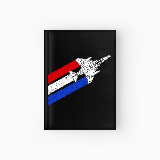 F-4 Phantom Vintage USA Contrails Red White Blue Hardcover Journal