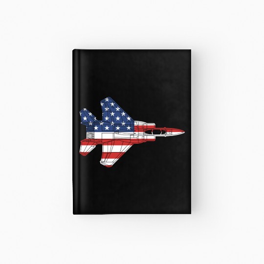 F-15 Eagle Fighter Jet Airplane American Flag F15l Hardcover Journal