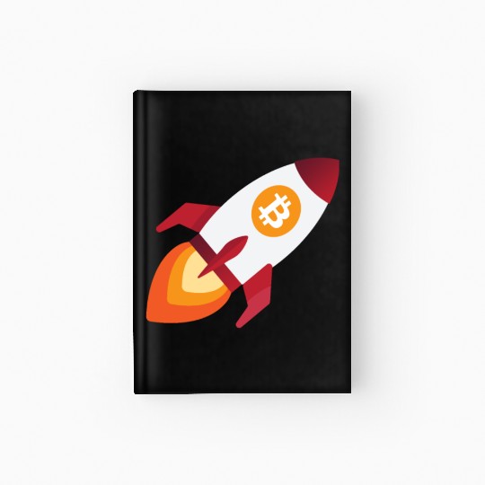 Bitcoin Rocket - cryptocurrency crypto Bitcoins Hardcover Journal