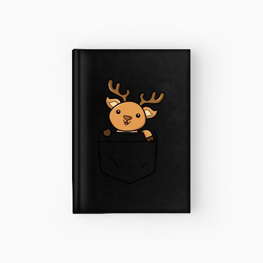 deer, Pocket, reindeer, Hardcover Journal pocket, kids, cute