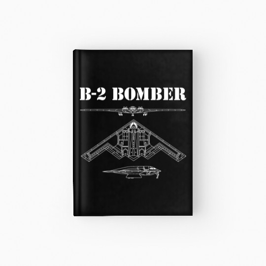 B-2 Bomber Aircraft Schematic Stealth Bomber B2 Hardcover Journal