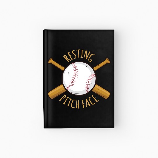 Game Day Baseball Resting Pitch Face Hardcover Journal