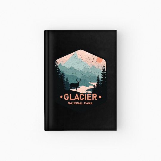 Vintage Glacier National Park Deer Mountains Gift Hardcover Journal