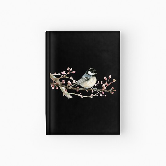 Swamp Tit on A Twig - Garden Birds In Spring Hardcover Journal
