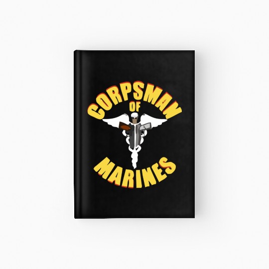 Us Navy Corpsman 8404 Fmf Veteran Front & Back Des Hardcover Journal