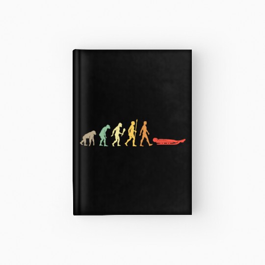 Vintage Luge Evolution Winter Sport Gift Idea Hardcover Journal
