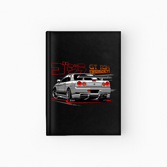 Nissan GTR 34 Grey back Hardcover Journal