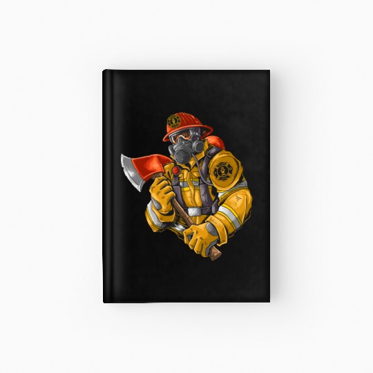 firefighter fire brigade fire station blueish use Hardcover Journal
