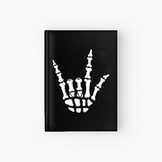 I Love You Sign Language Gift Skeleton Hand Hallow Hardcover Journal
