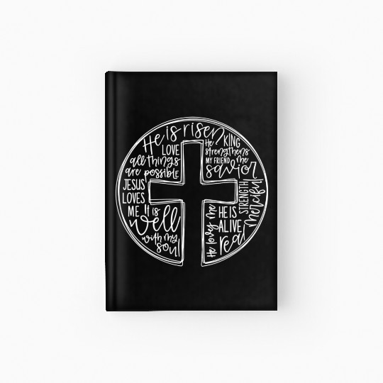 Cross With Words He is Risen Hardcover Journal