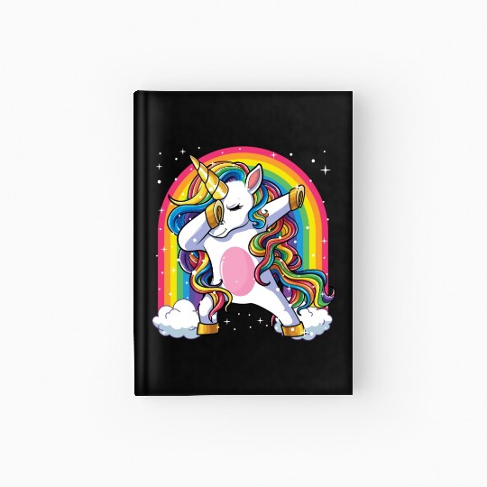 Dabbing Unicorn Rainbow Girls Kids Dab Unicorn Hardcover Journal