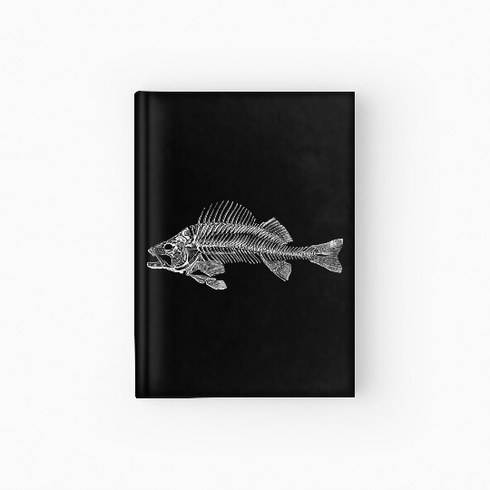 Fish water sea fisherman fishing skull bones Hardcover Journal