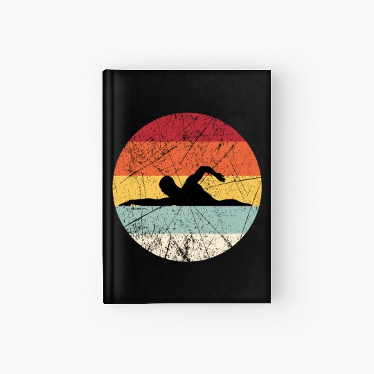 Vintage Swim Crawl Retro Swimming Gift Front Crawl Hardcover Journal