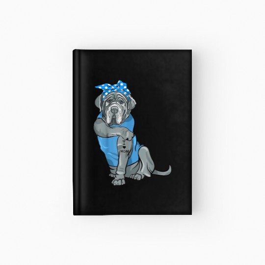 Neapolitan Mastiff Dog Tattoo I Love Mom Hardcover Journal