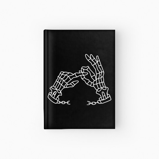 Skeleton Hands Funny Hardcover Journal