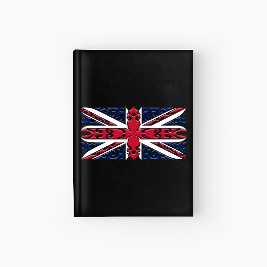 Union Jack British Flag Ornamental Style Hardcover Journal