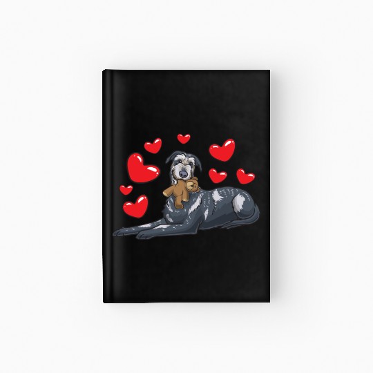 Irish Wolfhound Dog With Stuffed Animal Hardcover Journal