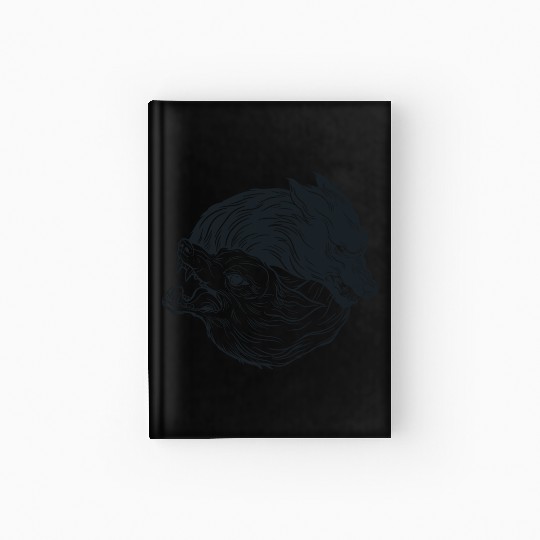 Wolf yin yang meditation philosophy symbol Hardcover Journal