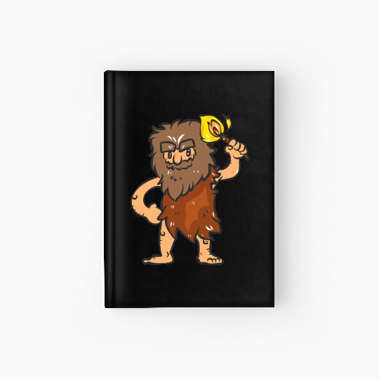 Caveman with Torch Hardcover Journal