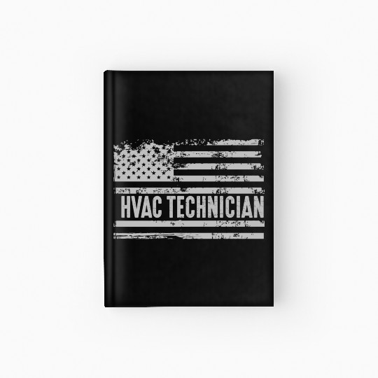 American Hvac Technician United States Flag birthd Hardcover Journal