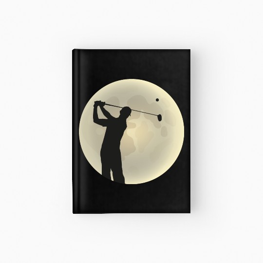 Golfer Silhouette Golf Golfer Moon Full Moon Hardcover Journal