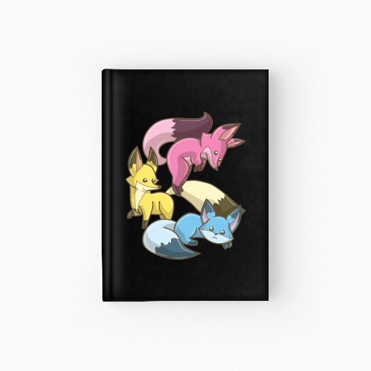 Pansexual Fox,Kawaii Pastel Goth Anime Art Pan Hardcover Journal