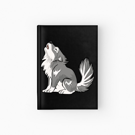 Cute Baby Howling Wolf Cub Gifts Animals Lover Hardcover Journal
