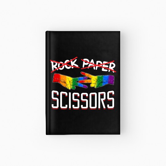 Rock Paper Scissors Lesbian LGBTQ Pride Hardcover Journal