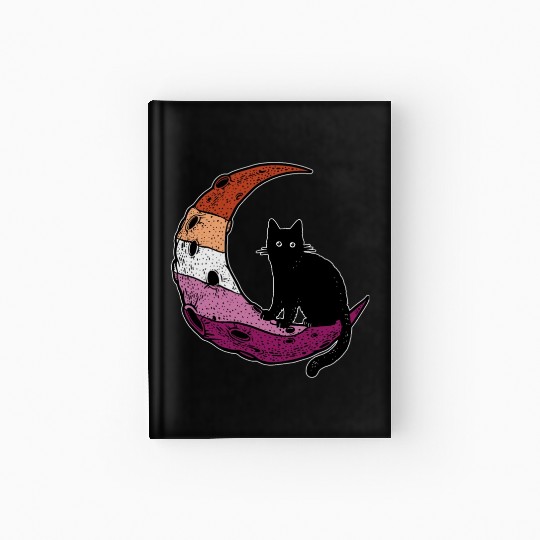 Lesbian Cat Moon Hardcover Journal