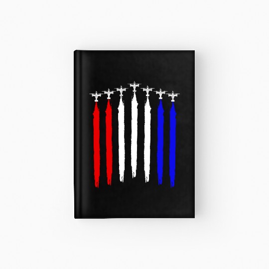V-22 Osprey Helicopter Red White Blue Contrails Hardcover Journal