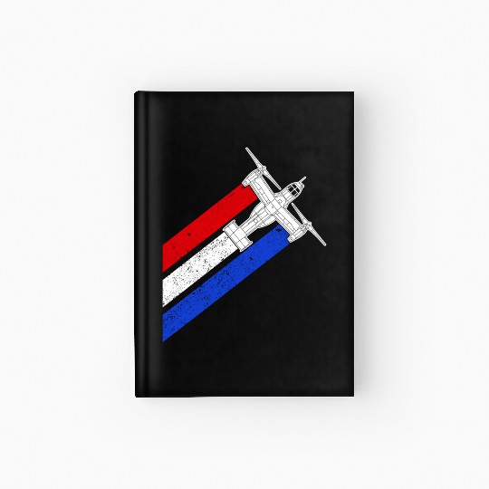 V-22 Osprey Helicopter Red White Blue Contrails Hardcover Journal
