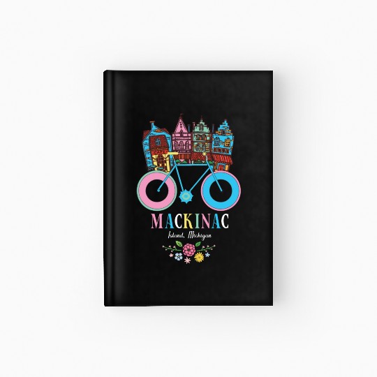 Mackinac Island Michigan Bike Art Hardcover Journal