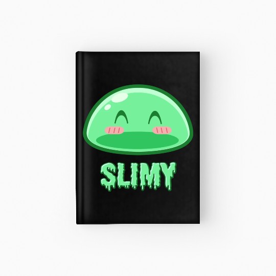 Cute Green Dungeon Slime Monster Weird Anime Hardcover Journal