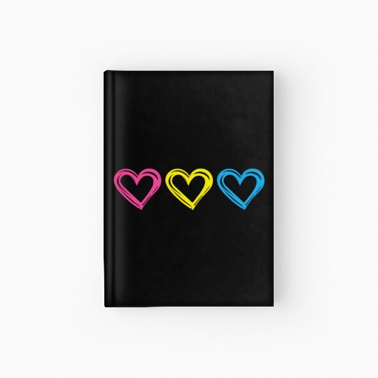 LGBTQ Gift Pink Yellow Blue Hearts Love is Love Hardcover Journal