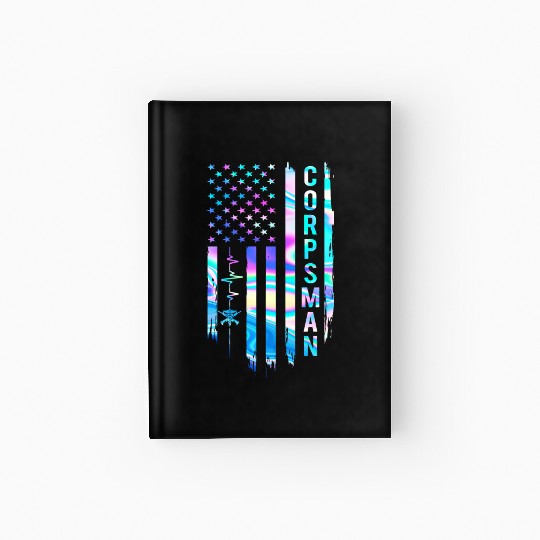 Awesome US Flag Heart Corpsman Hardcover Journal