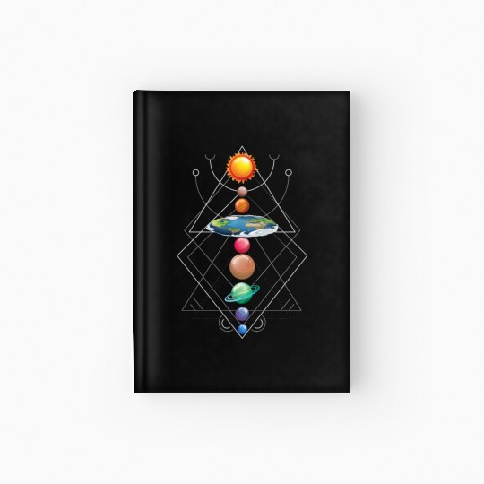 Solar System Flat Earth I Love My Planet Space Hardcover Journal