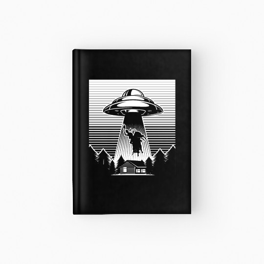 UFO Alien Abduction Bull Riding Cowboy Rodeo Gift Hardcover Journal