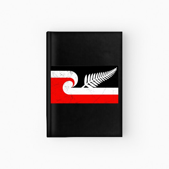 Maori Flag Silver Fern New Zealand Lover Gift Idea Hardcover Journal