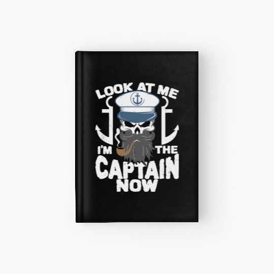Captain Boat Lovers Fishermen Sailing Boating Hardcover Journal