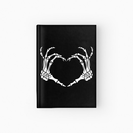 Skeleton Hand Heart Sign Bones Costume Funny Hardcover Journal